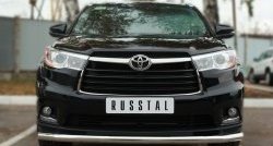 Одинарная защита переднего бампера диаметром 63 мм SLITKOFF Toyota Highlander XU50 дорестайлинг (2013-2017)