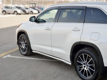 25 999 р. Защита порогов SLITKOFF из круглой трубы диаметром 63 мм SLITKOFF v3  Toyota Highlander  XU50 (2013-2017) дорестайлинг  с доставкой в г. Владивосток. Увеличить фотографию 3