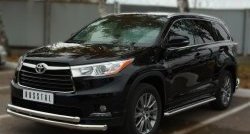 33 949 р. Широкая защита порогов SLITKOFF  Toyota Highlander  XU50 (2013-2017) дорестайлинг  с доставкой в г. Владивосток. Увеличить фотографию 3