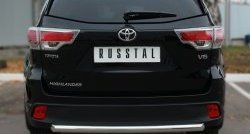 17 999 р. Защита заднего бампера (Ø63 мм, нержавейка) SLITKOFF  Toyota Highlander  XU50 (2013-2017) дорестайлинг  с доставкой в г. Владивосток. Увеличить фотографию 2