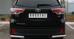 14 949 р. Защита заднего бампера (Ø63 мм уголки, нержавейка) SLITKOFF  Toyota Highlander  XU50 (2013-2017) дорестайлинг  с доставкой в г. Владивосток. Увеличить фотографию 2