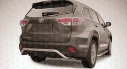 Высокая защита заднего бампера из фигурной трубы диаметром 57 мм Slitkoff Toyota Highlander XU50 дорестайлинг (2013-2017)