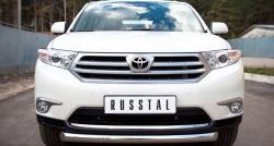 Защита переднего бампера (Ø76 мм, нержавейка) SLITKOFF Toyota (Тойота) Highlander (Хайлэндер)  XU40 (2010-2013) XU40 рестайлинг