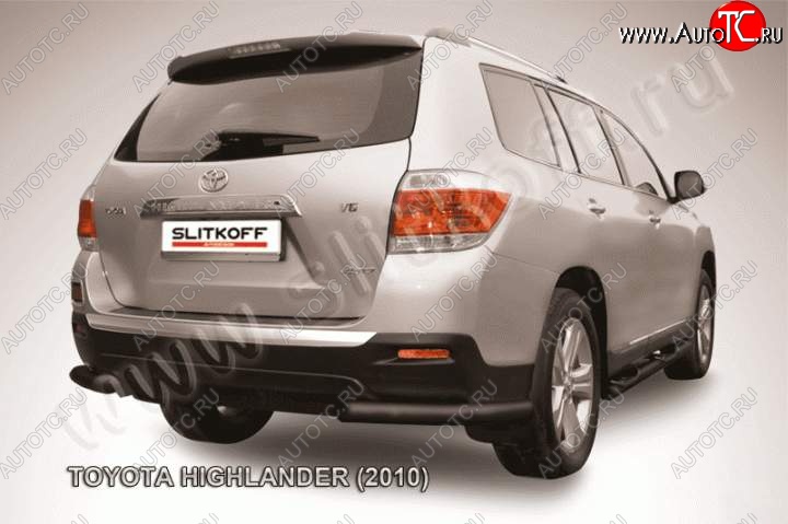 7 449 р. Уголки d57 Toyota Highlander XU40 рестайлинг (2010-2013) (Цвет: серебристый)  с доставкой в г. Владивосток