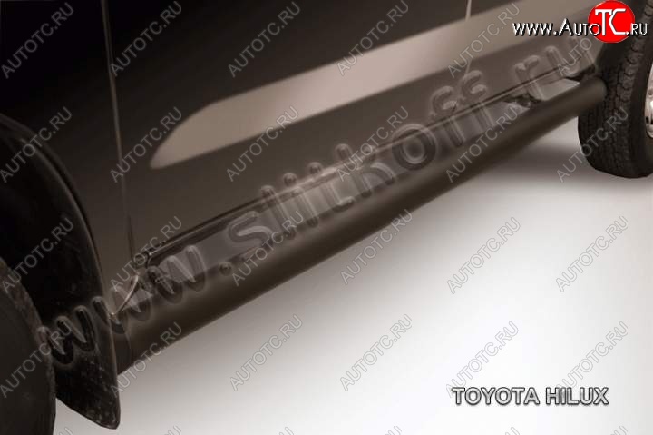 14 449 р. Защита порогов Slitkoff Toyota Hilux AN20,AN30  2-ой рестайлинг (2011-2016) (Цвет: серебристый)  с доставкой в г. Владивосток