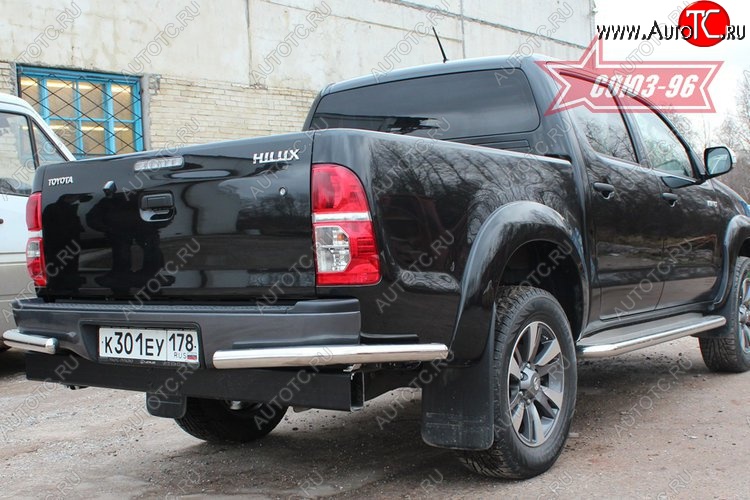 9 539 р. Защита заднего бампера из боковых уголков Souz-96 (d60) Toyota Hilux AN20,AN30  2-ой рестайлинг (2011-2016)  с доставкой в г. Владивосток