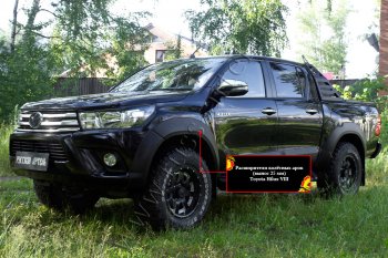 24 999 р. Расширитель арки RA (вылет 25 мм, комплект)  Toyota Hilux  AN120 (2016-2020) дорестайлинг (Поверхность глянец (под окраску), Неокрашенный)  с доставкой в г. Владивосток. Увеличить фотографию 5