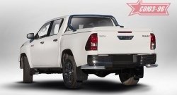 13 769 р. Защита заднего бампера из боковых уголков Souz-96 (d76) Toyota Hilux AN120 дорестайлинг (2016-2020)  с доставкой в г. Владивосток. Увеличить фотографию 1