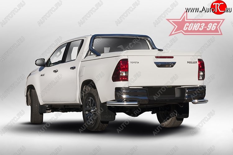 13 769 р. Защита заднего бампера из боковых уголков Souz-96 (d76) Toyota Hilux AN120 дорестайлинг (2016-2020)  с доставкой в г. Владивосток