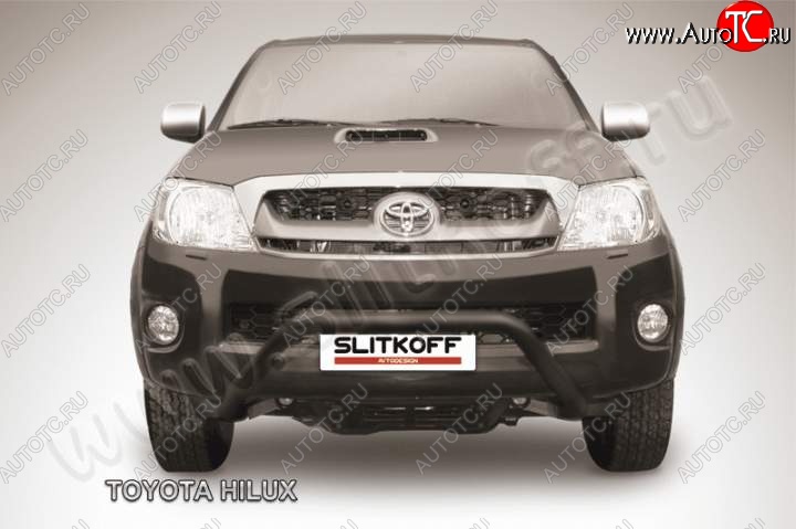 24 699 р. Кенгурятник d57 низкий широкий мини Slitkoff  Toyota Hilux  AN10,AN20 (2008-2011) 1-ый рестайлинг (Цвет: серебристый)  с доставкой в г. Владивосток