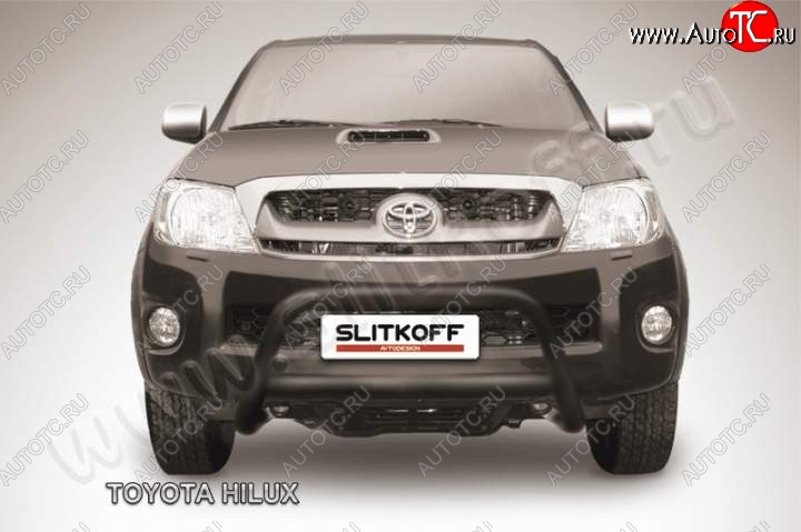 22 499 р. Кенгурятник d57 низкий Slitkoff  Toyota Hilux  AN10,AN20 (2008-2011) 1-ый рестайлинг (Цвет: серебристый)  с доставкой в г. Владивосток