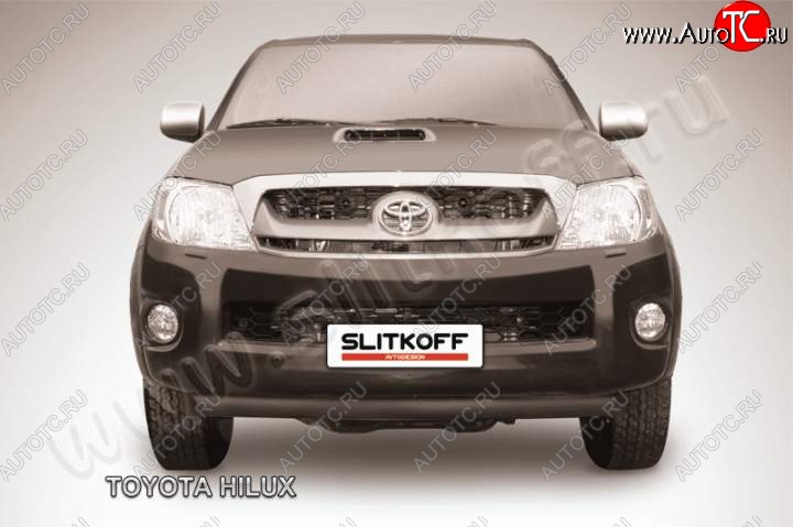 9 099 р. Защита переднего бампера из трубы d57 Slitkoff  Toyota Hilux  AN10,AN20 (2008-2011) 1-ый рестайлинг (Цвет: серебристый)  с доставкой в г. Владивосток