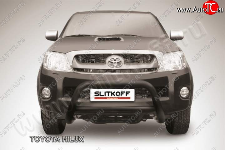 26 399 р. Кенгурятник d76 низкий Slitkoff  Toyota Hilux  AN10,AN20 (2008-2011) 1-ый рестайлинг (Цвет: серебристый)  с доставкой в г. Владивосток