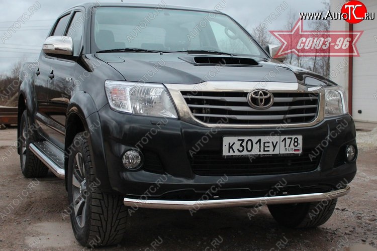 12 959 р. Защита переднего бампера одинарная Souz-96 (d60) Toyota Hilux AN20,AN30  2-ой рестайлинг (2011-2016)  с доставкой в г. Владивосток