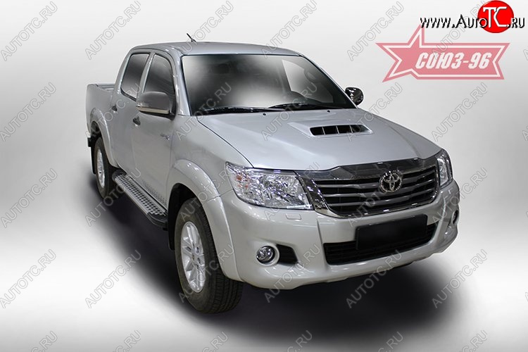 9 899 р. Пороги из алюминиевого профиля Souz-96 Toyota Hilux AN20,AN30  2-ой рестайлинг (2011-2016)  с доставкой в г. Владивосток