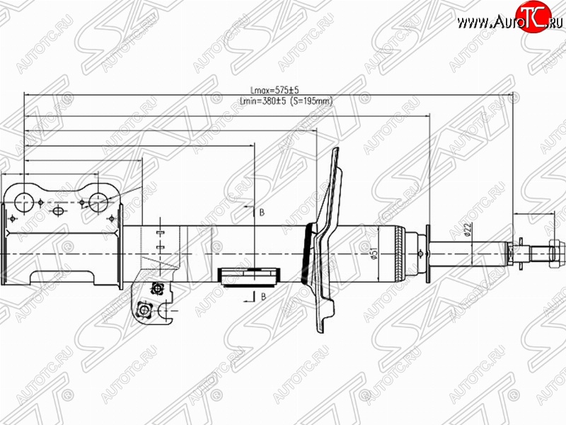 3 499 р. Правый амортизатор передний SAT  Toyota Ipsum  ACM20 - Noah  1  с доставкой в г. Владивосток