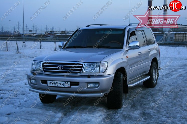 14 984 р. Защита переднего бампера одинарная Souz-96 (d76) Toyota Land Cruiser 100 2-ой рестайлинг (2005-2007)  с доставкой в г. Владивосток