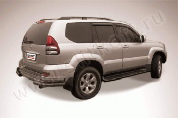 8 549 р. Уголки d76+d42 двойные Slitkoff (сталь окрашенная) Toyota Land Cruiser Prado J120 (2002-2009) (Цвет: серебристый)  с доставкой в г. Владивосток. Увеличить фотографию 1