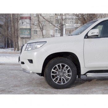 20 399 р. Защита переднего бампера (Ø63 мм, нержавейка) SLITKOFF Toyota Land Cruiser Prado J150 2-ой рестайлинг (2017-2020)  с доставкой в г. Владивосток. Увеличить фотографию 4