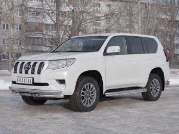 30 999 р. Защита переднего бампера (Ø63 мм c зубами Ø42, нержавейка) SLITKOFF Toyota Land Cruiser Prado J150 2-ой рестайлинг (2017-2020)  с доставкой в г. Владивосток. Увеличить фотографию 4