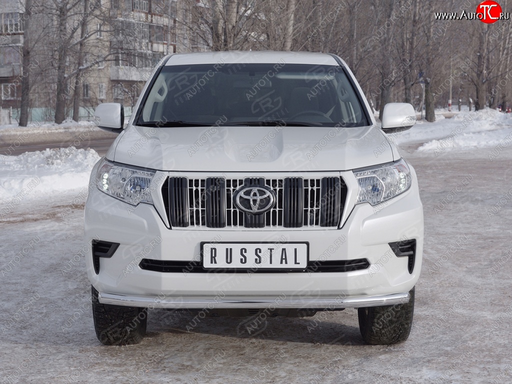 18 399 р. Защита переднего бампера (Ø63 мм, нержавейка) SLITKOFF  Toyota Land Cruiser Prado  J150 (2017-2020) 2-ой рестайлинг  с доставкой в г. Владивосток