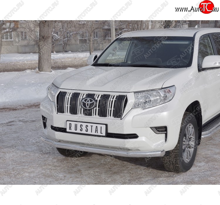 20 999 р. Одинарная защита переднего бампера диаметром 76 мм  Toyota Land Cruiser Prado  J150 (2017-2020) 2-ой рестайлинг  с доставкой в г. Владивосток