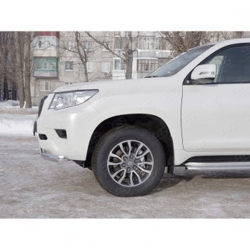 20 999 р. Одинарная защита переднего бампера диаметром 63 мм SLITKOFF Toyota Land Cruiser Prado J150 2-ой рестайлинг (2017-2020)  с доставкой в г. Владивосток. Увеличить фотографию 2