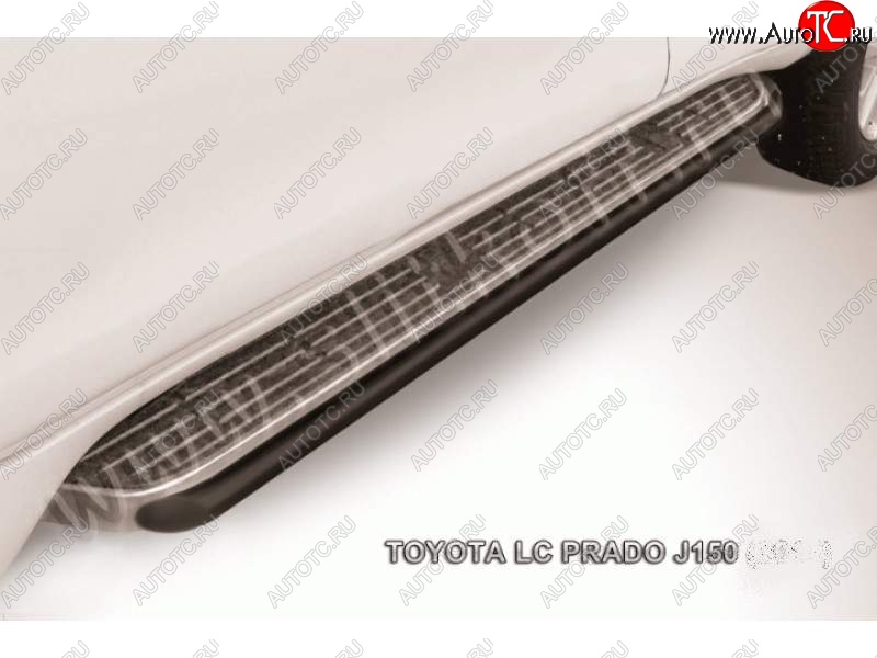 10 399 р. Защита штатного порога d42 Slitkoff  Toyota Land Cruiser Prado  J150 (2017-2020) 2-ой рестайлинг (Цвет: серебристый)  с доставкой в г. Владивосток