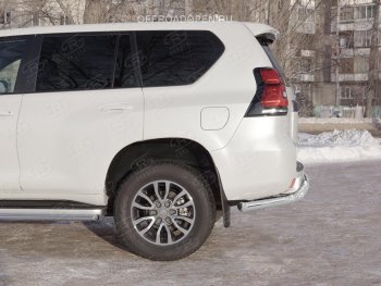 22 549 р. Защита заднего бампера (Ø63 мм, нержавейка) SLITKOFF  Toyota Land Cruiser Prado  J150 (2017-2020) 2-ой рестайлинг  с доставкой в г. Владивосток. Увеличить фотографию 2