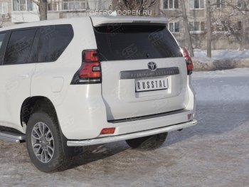 22 549 р. Защита заднего бампера (Ø63 мм, нержавейка) SLITKOFF  Toyota Land Cruiser Prado  J150 (2017-2020) 2-ой рестайлинг  с доставкой в г. Владивосток. Увеличить фотографию 4