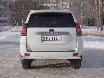 Защита заднего бампера (Ø63 мм, нержавейка) SLITKOFF Toyota (Тойота) Land Cruiser Prado (Лэнд)  J150 (2017-2020) J150 2-ой рестайлинг