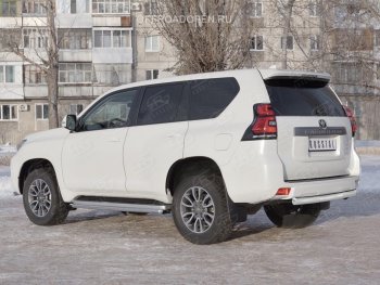 19 549 р. Защита заднего бампера (Ø76 мм, нержавейка) SLITKOFF Toyota Land Cruiser Prado J150 2-ой рестайлинг (2017-2020)  с доставкой в г. Владивосток. Увеличить фотографию 2