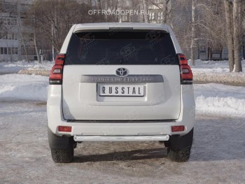 19 549 р. Защита заднего бампера (Ø76 мм, нержавейка) SLITKOFF Toyota Land Cruiser Prado J150 2-ой рестайлинг (2017-2020)  с доставкой в г. Владивосток. Увеличить фотографию 4