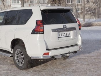 12 249 р. Защита заднего бампера (Ø76 мм уголки, нержавейка) SLITKOFF Toyota Land Cruiser Prado J150 2-ой рестайлинг (2017-2020)  с доставкой в г. Владивосток. Увеличить фотографию 4