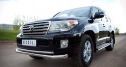 23 999 р. Защита переднего бампера (2 трубыØ76 и 42 мм, нержавейка) SLITKOFF  Toyota Land Cruiser  200 (2012-2015) 1-ый рестайлинг  с доставкой в г. Владивосток. Увеличить фотографию 1