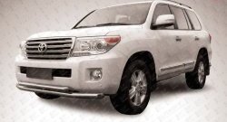 Двойная защита переднего бампера из двух труб диаметром 76 и 57 мм Slitkoff Toyota Land Cruiser 200 1-ый рестайлинг (2012-2015)