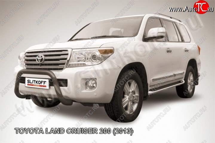 22 999 р. Кенгурятник d76 низкий мини  Toyota Land Cruiser  200 (2012-2015) 1-ый рестайлинг (Цвет: серебристый)  с доставкой в г. Владивосток