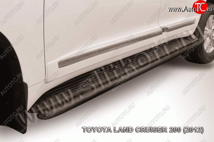 10 699 р. Защита штатного порога d42 Slitkoff  Toyota Land Cruiser  200 (2012-2015) 1-ый рестайлинг (Цвет: серебристый)  с доставкой в г. Владивосток