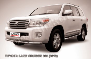 Защита переднего бампера Slitkoff (Ø76 мм) Toyota (Тойота) Land Cruiser (Лэнд)  200 (2012-2015) 200 1-ый рестайлинг