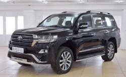 23 899 р. Защита переднего бампера (Ø63 мм с надписью, нержавейка) SLITKOFF  Toyota Land Cruiser  200 (2015-2021) 2-ой рестайлинг  с доставкой в г. Владивосток. Увеличить фотографию 2