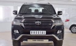 Защита переднего бампера (Ø63 мм с надписью, нержавейка) SLITKOFF Toyota (Тойота) Land Cruiser (Лэнд)  200 (2015-2021) 200 2-ой рестайлинг