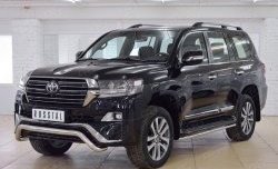 21 599 р. Защита переднего бампера (Ø63 мм волна, нержавейка) SLITKOFF  Toyota Land Cruiser  200 (2015-2021) 2-ой рестайлинг  с доставкой в г. Владивосток. Увеличить фотографию 2