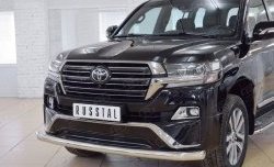 21 549 р. Защита переднего бампера из трубы диаметром 76 мм SLITKOFF (длинная) Toyota Land Cruiser 200 2-ой рестайлинг (2015-2021)  с доставкой в г. Владивосток. Увеличить фотографию 3