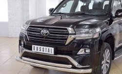 27 599 р. Защита переднего бампера (2 трубыØ76 и 63 мм, нержавейка) SLITKOFF  Toyota Land Cruiser  200 (2015-2021) 2-ой рестайлинг  с доставкой в г. Владивосток. Увеличить фотографию 3