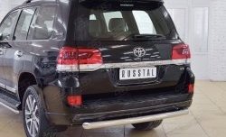 17 899 р. Защита заднего бампера (Ø76 мм дуга, нержавейка) SLITKOFF Toyota Land Cruiser 200 2-ой рестайлинг (2015-2021)  с доставкой в г. Владивосток. Увеличить фотографию 2