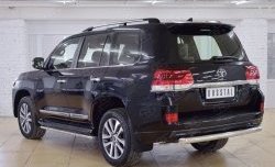 17 899 р. Защита заднего бампера (Ø76 мм дуга, нержавейка) SLITKOFF Toyota Land Cruiser 200 2-ой рестайлинг (2015-2021)  с доставкой в г. Владивосток. Увеличить фотографию 3