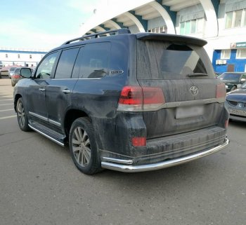 16 749 р. Тройная защита заднего бампера SLITKOFF из труб диаметром 76 и 42 мм SLITKOFF Toyota Land Cruiser 200 2-ой рестайлинг (2015-2021)  с доставкой в г. Владивосток. Увеличить фотографию 2