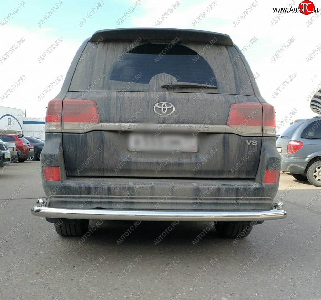 16 749 р. Тройная защита заднего бампера SLITKOFF из труб диаметром 76 и 42 мм SLITKOFF Toyota Land Cruiser 200 2-ой рестайлинг (2015-2021)  с доставкой в г. Владивосток