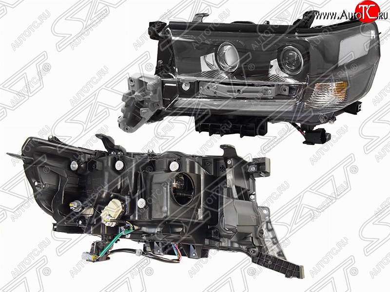 26 399 р. Левая фара передняя SAT LED EXECUTIVE BLACK/WHITE  Toyota Land Cruiser  200 (2015-2021) 2-ой рестайлинг  с доставкой в г. Владивосток