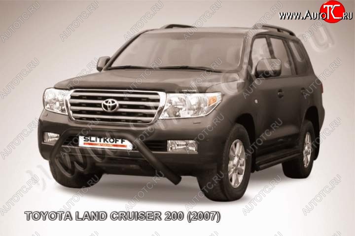 22 999 р. Кенгурятник d76 низкий широкий мини  Toyota Land Cruiser  200 (2007-2012) дорестайлинг (Цвет: серебристый)  с доставкой в г. Владивосток